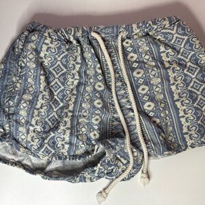 Blue Patterned Women's Shorts